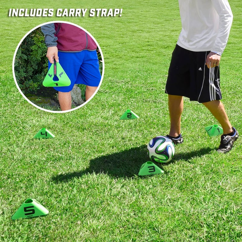 GoSports Modern Sports Cones - 12 Pack with Numbered Cones for Soccer, Basketball, Football Training - Image 5