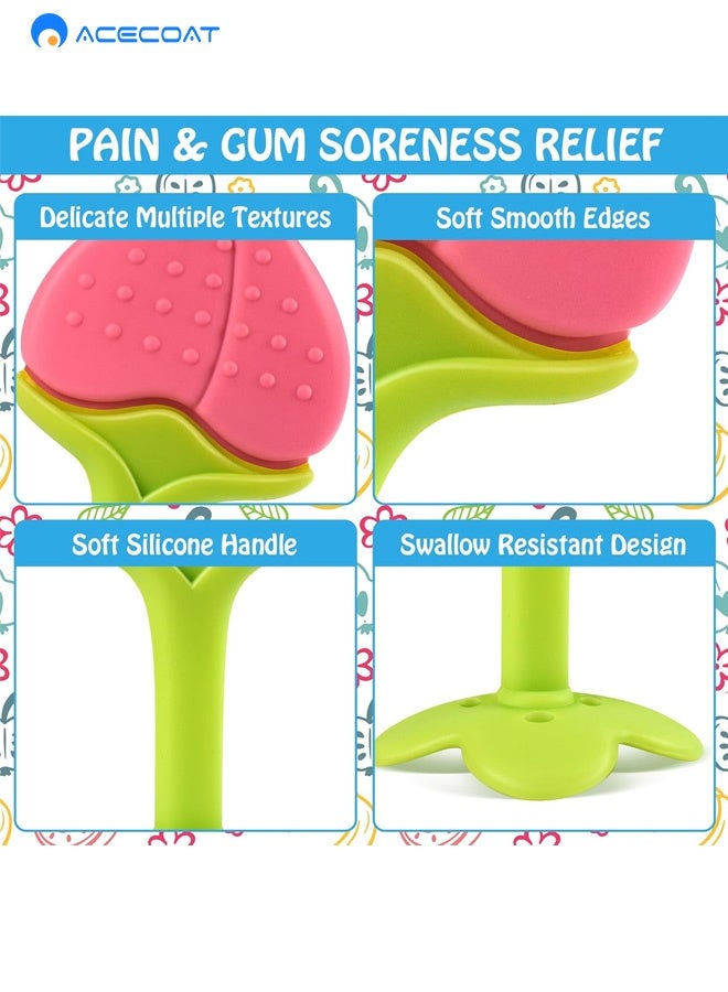 ايسكوت عضاضه رضع العاب تسنين الطفل بحواف ملساء وامنة (4 قطع) | عضاضة فاكهة من السيليكون الناعم الامن غذائيًّا للاطفال | امنة للاستخدام في الثلاجة | مجموعة عضاضة تسنين للاولاد والبنات خالية من البيسفول بنسبة 100% - Image 5