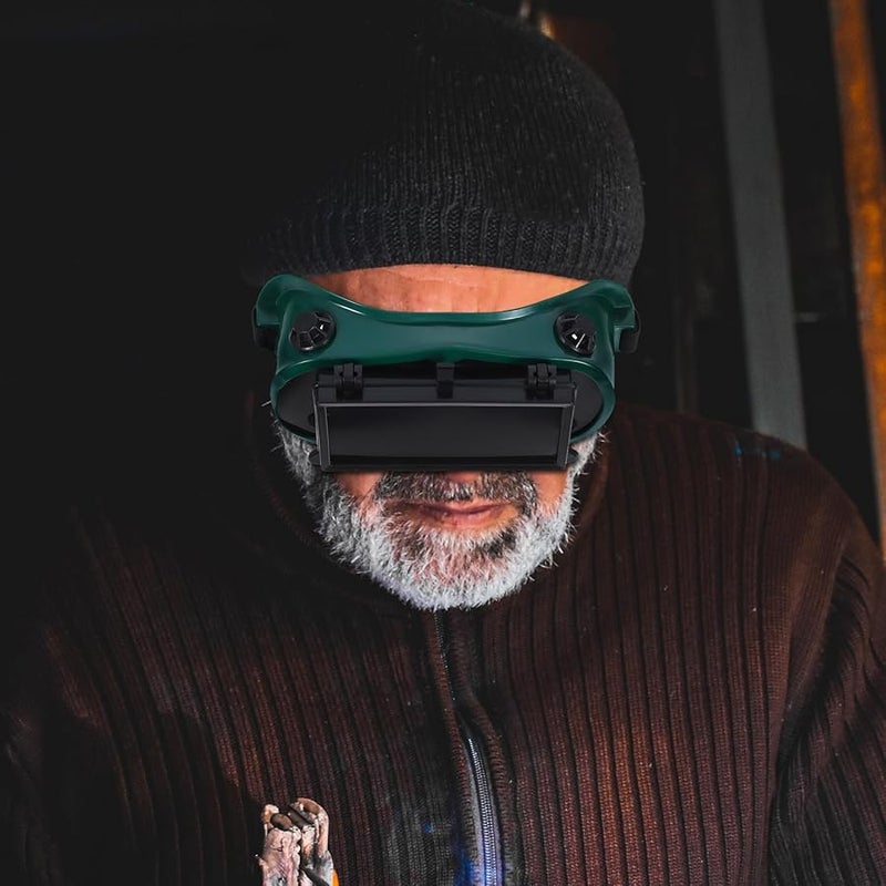 Welding Flip Up Goggles Anti Scratch Carbon Slag Arc Shield Safety Glasses - Image 5