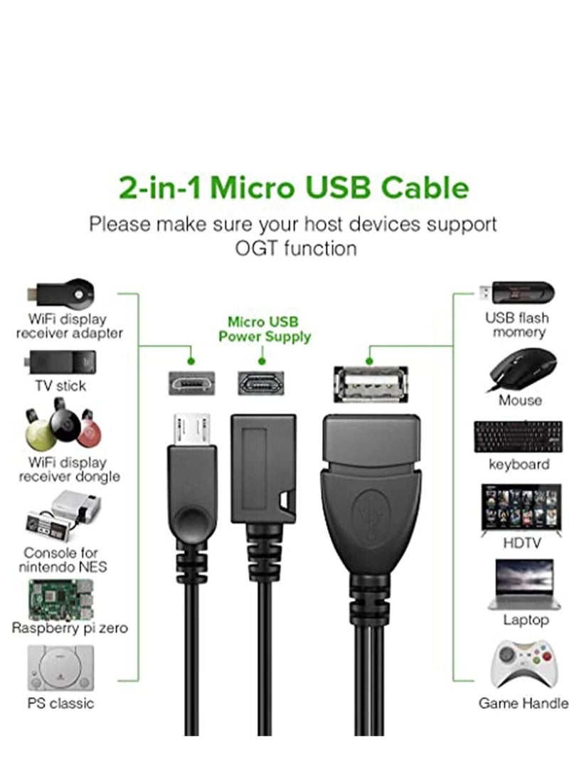 Captaintech USB OTG Adapter, Power Cord USB Type A Female to Micro USB Male and Female Also Compatible with Android Windows Phone and Tablet - Image 3