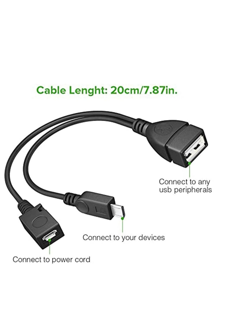 Captaintech USB OTG Adapter, Power Cord USB Type A Female to Micro USB Male and Female Also Compatible with Android Windows Phone and Tablet - Image 4