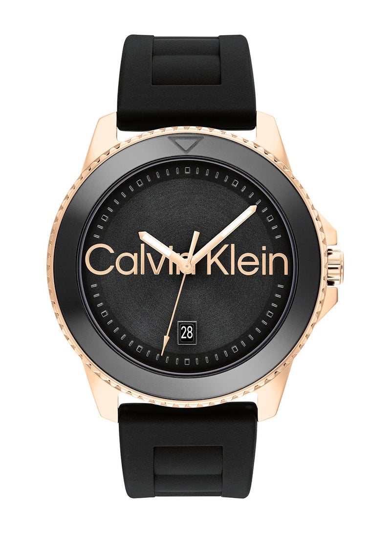 CALVIN KLEIN Round Analog Men's Black Case Wrist Watch - 25200425 - Image 1