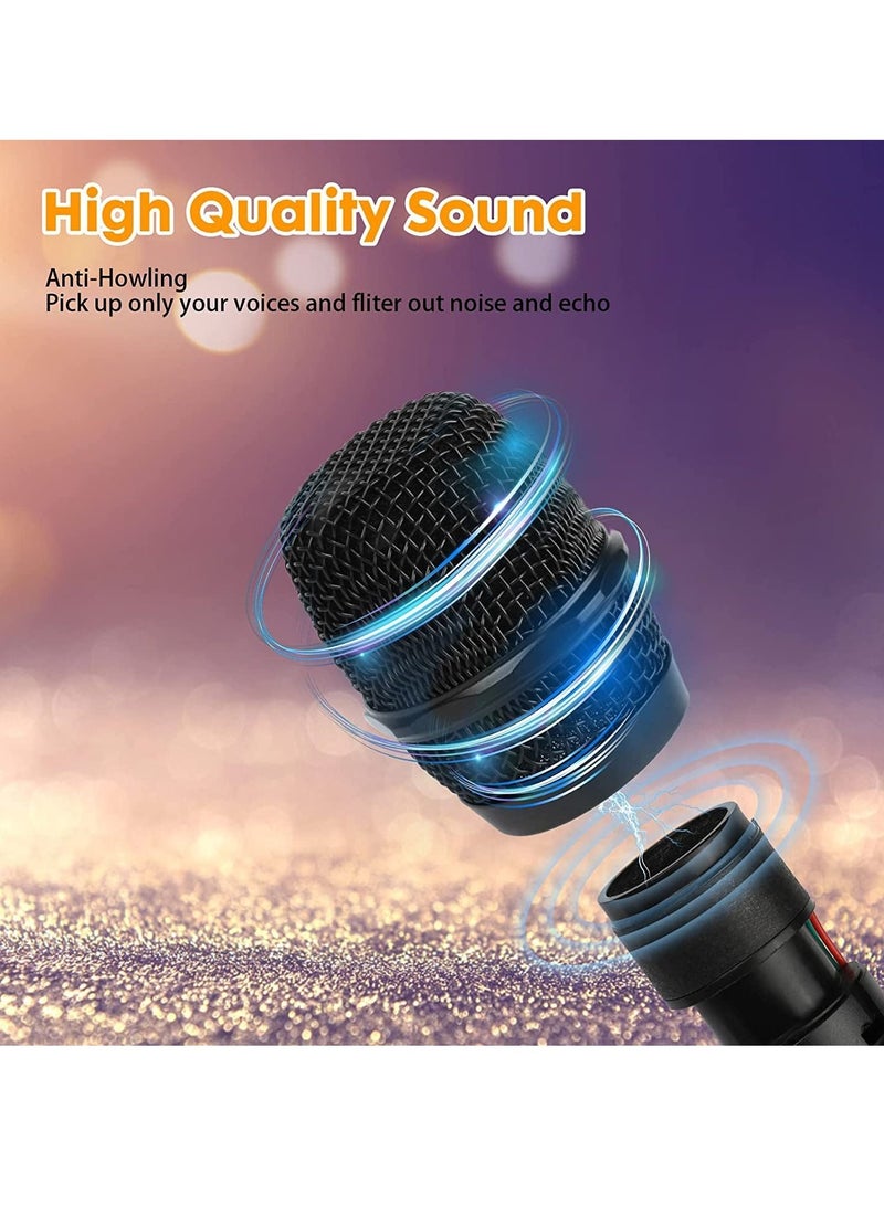 UHF Wireless Unidirectional Microphone Handheld Mic with Receiver 1/4 Output for Conference/Weddings/Church/Stage/Party/Karaoke, 80ft (Duel Cordless) (Black) - Image 3