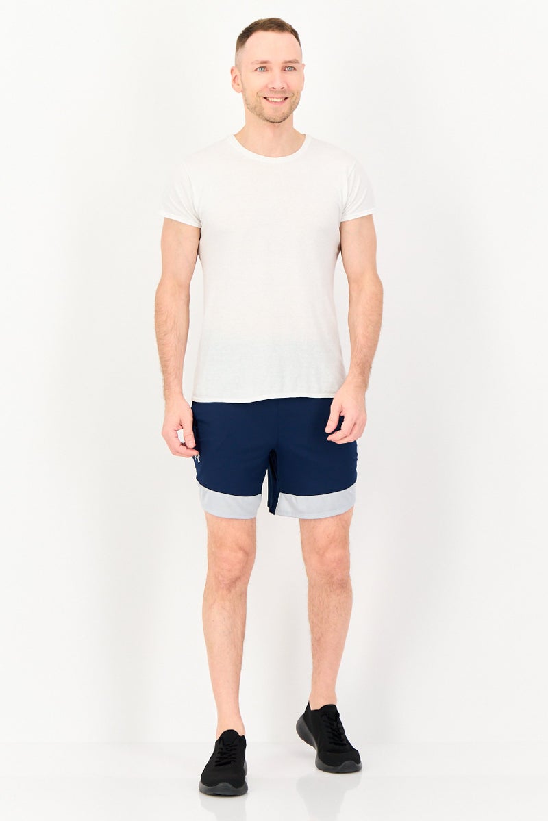 UNDER ARMOUR Men Loose Fit Brand Logo Training Shorts, Navy - Image 4