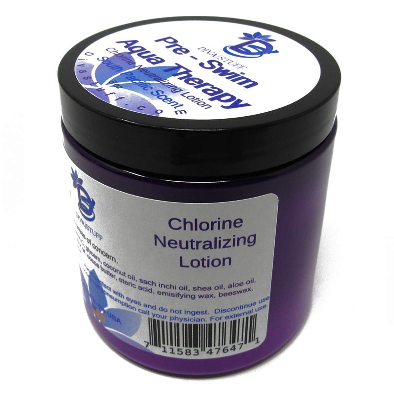 Diva Stuff لوشن ترطيب الجسم قبل السباحة من ديفا ستاف لعلاج المياه بالكلور، يحمي البشرة من الكلور ومياه البحر، 8 أونصات - صنع في الولايات المتحدة الأمريكية، رائحة المحيط الهادئ الجنوبي - Image 2