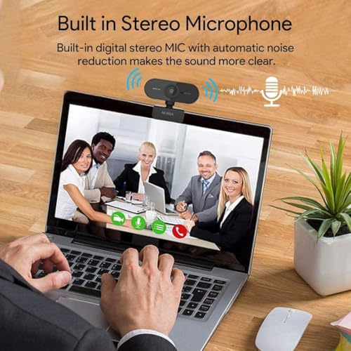 AUSHA Full HD 1080P Webcam with Microphone, 110° Wide Angle USB Web Camera for PC, Laptop & Desktop | Plug & Play Webcam for Video Calling, Online Classes, Streaming, Conferencing & Gaming - Image 3