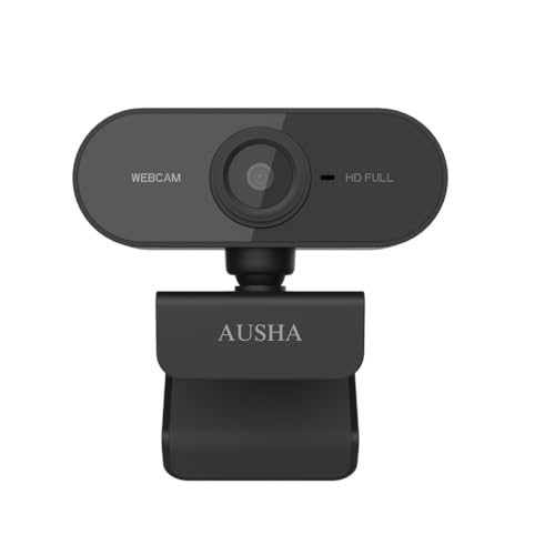 AUSHA Full HD 1080P Webcam with Microphone, 110° Wide Angle USB Web Camera for PC, Laptop & Desktop | Plug & Play Webcam for Video Calling, Online Classes, Streaming, Conferencing & Gaming - Image 1