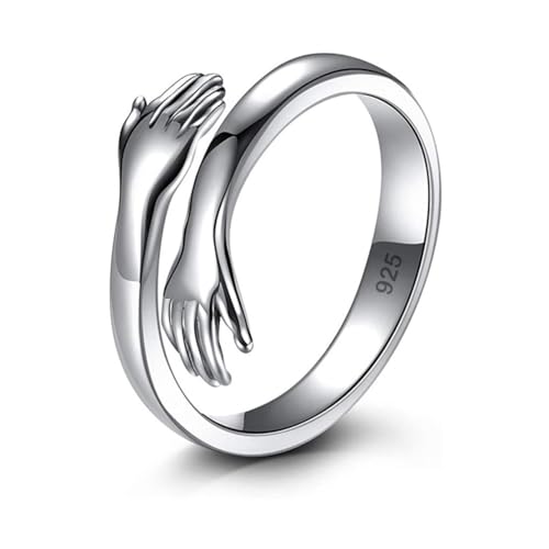 Parnika Cute Hug Me Finger Ring in Pure 92.5 Sterling Silver | Gift For Girls & Women | With Certificate of Authenticity | Ready to Gift Box | (10) - Image 1
