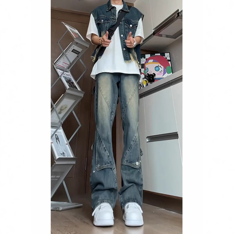 Unisex Classic Denim Jeans Loose Fit Daily Outdoor Wear - Image 5