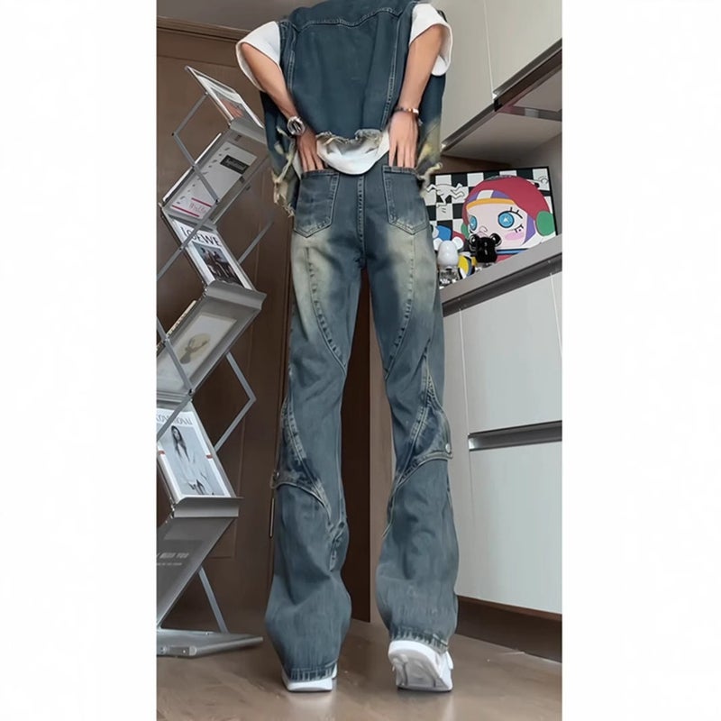 Unisex Classic Denim Jeans Loose Fit Daily Outdoor Wear - Image 4
