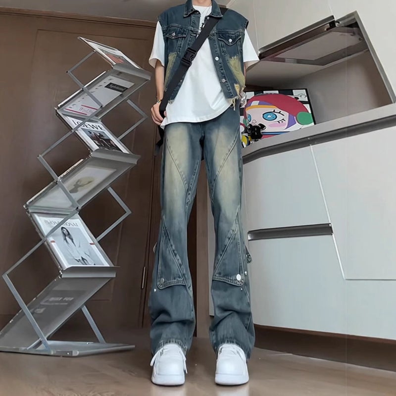 Unisex Classic Denim Jeans Loose Fit Daily Outdoor Wear - Image 2