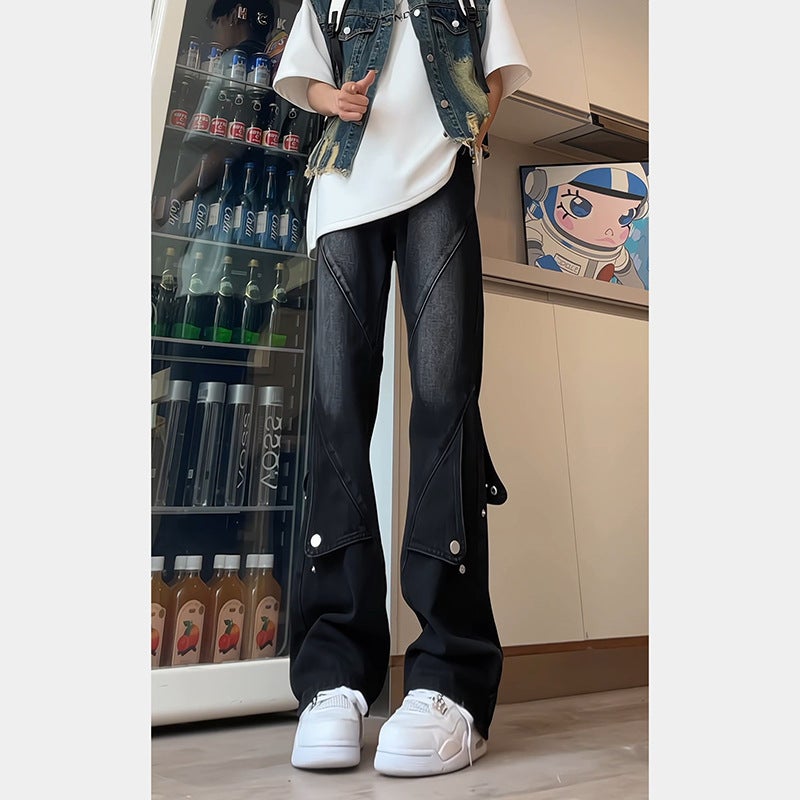 Unisex Classic Denim Jeans Loose Fit Daily Outdoor Wear - Image 1