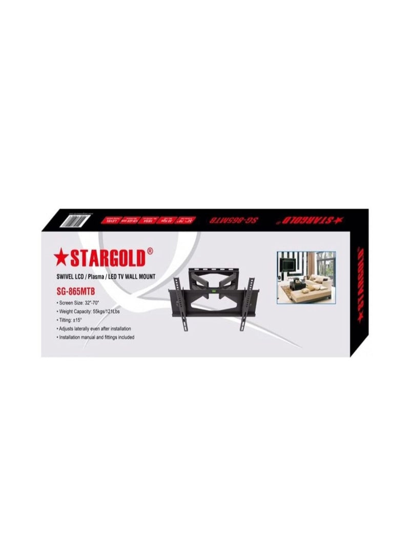 ستارجولد Stargold 32-70 بوصة تلفزيون جدار جبل قوس إمالة الترا سليم حامل تلفزيون ثابت ل LED LCD OLED بلازما 55 كجم الوزن - Image 3