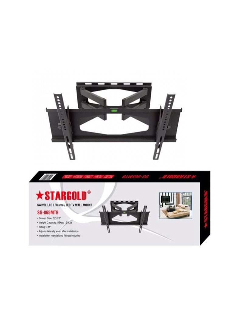 ستارجولد Stargold 32-70 بوصة تلفزيون جدار جبل قوس إمالة الترا سليم حامل تلفزيون ثابت ل LED LCD OLED بلازما 55 كجم الوزن - Image 2