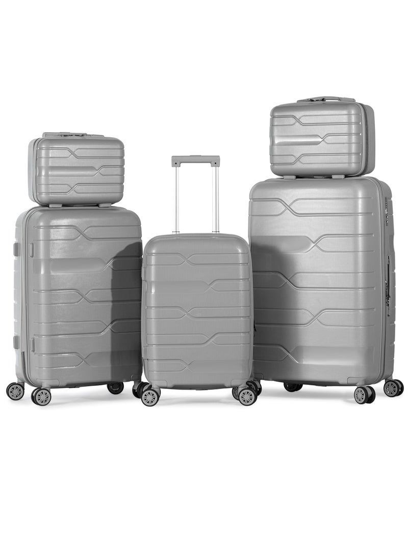 Unbreakable 5 Piece Complete Luggage Set, Gray that withstands storage, bumps and bumps in airports Withstands shocks and is unbreakable - Image 1