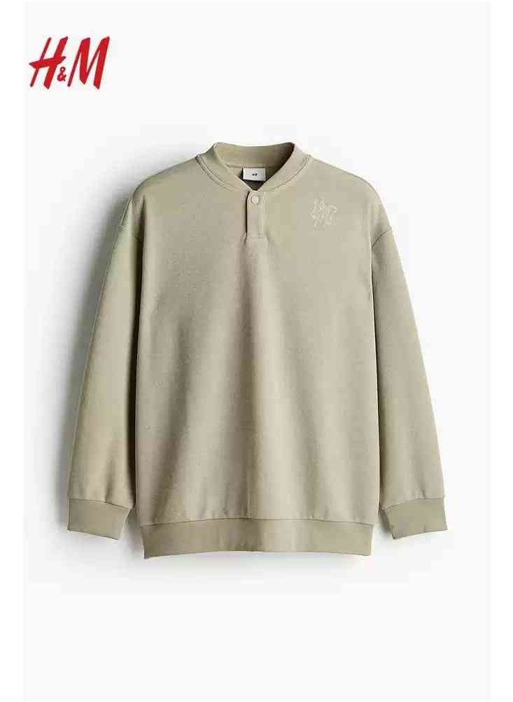 H and M - HM New Fashionable Casual Round Neck Loose American Long Sleeved Sweatshirt - Image 1