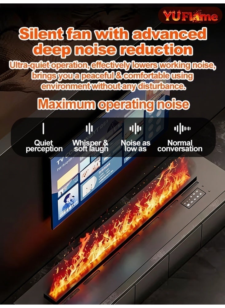 Yuflame 128 Color 3D Steam Built-in Electric Fireplace with App & Voice Control, Realistic Flame Sound, Adjustable Color & Flame Height, Remote Control, Decorative Fireplace for Living Room, Bar & Bedroom - Image 2