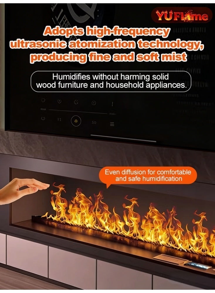 Yuflame 128 Color 3D Steam Built-in Electric Fireplace with App & Voice Control, Realistic Flame Sound, Adjustable Color & Flame Height, Remote Control, Decorative Fireplace for Living Room, Bar & Bedroom - Image 4