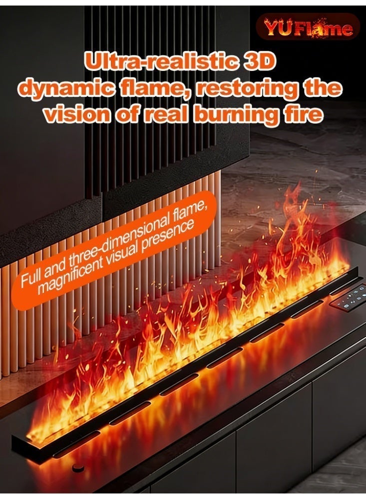 Yuflame 128 Color 3D Steam Built-in Electric Fireplace with App & Voice Control, Realistic Flame Sound, Adjustable Color & Flame Height, Remote Control, Decorative Fireplace for Living Room, Bar & Bedroom - Image 3