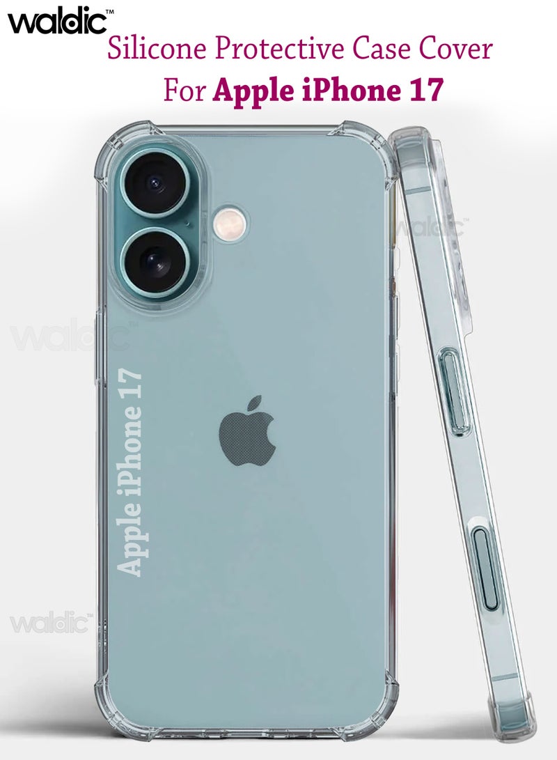 Waldic Apple iPhone 17 Case | Designed for Apple iPhone 17 Case | Slim Flexible TPU Airbag Bumper Shock Absorption Rubber Soft Silicone Case Cover Fit for Apple iPhone 17 | Clear - Image 1