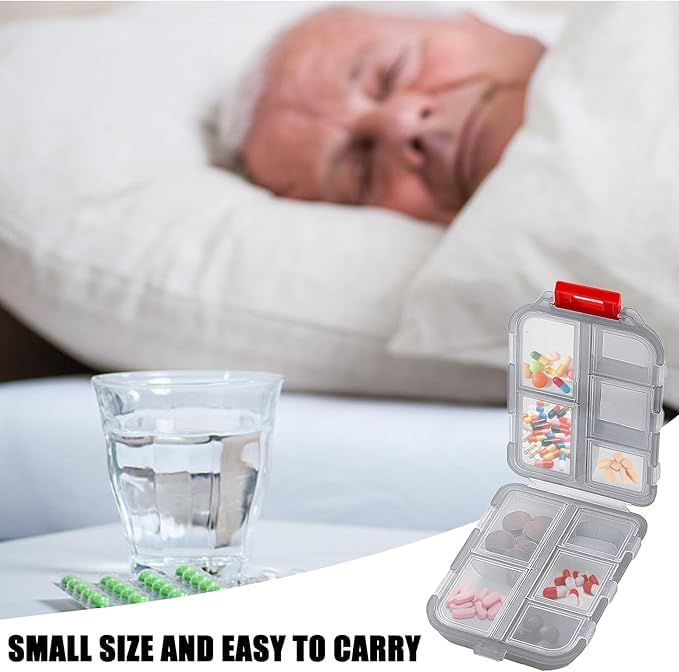NIYANETAIL Portable Travel Pill Box | 7 Days Small Pill Organizer with 10 Compartments | Moisture Resistant Medicine Box for Travel & Daily Use - Image 5