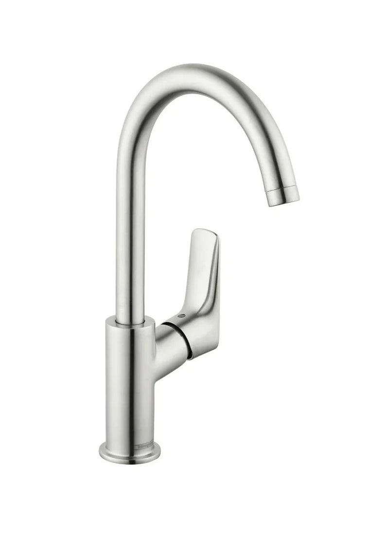 Hans Grohe Logis High Basin Mixer 71130006, Ceramic Heart, High Movable Bridge, Floor And Overflow, Chrome Color From Hans Grohe 