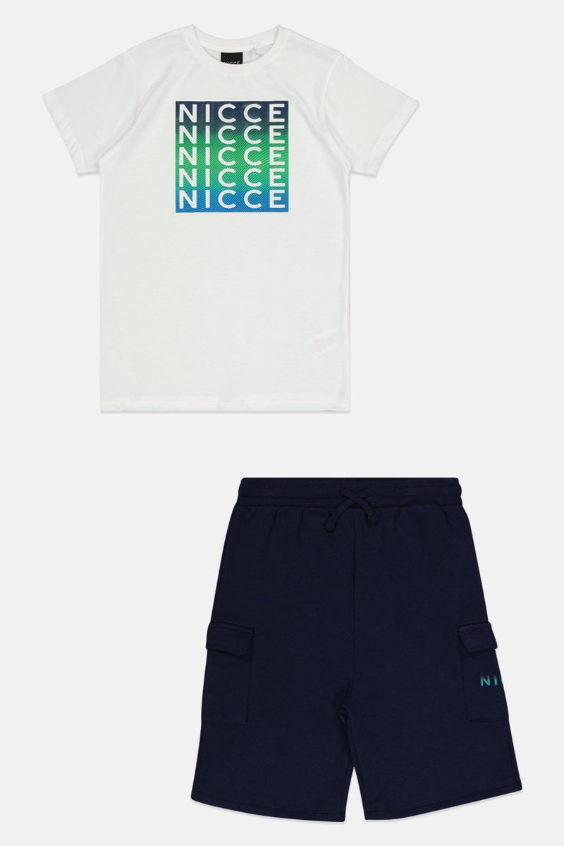 Nicce Kids Boy 2 Piece Graphic T Shirt And Shorts Set, Multicolor - Image 4