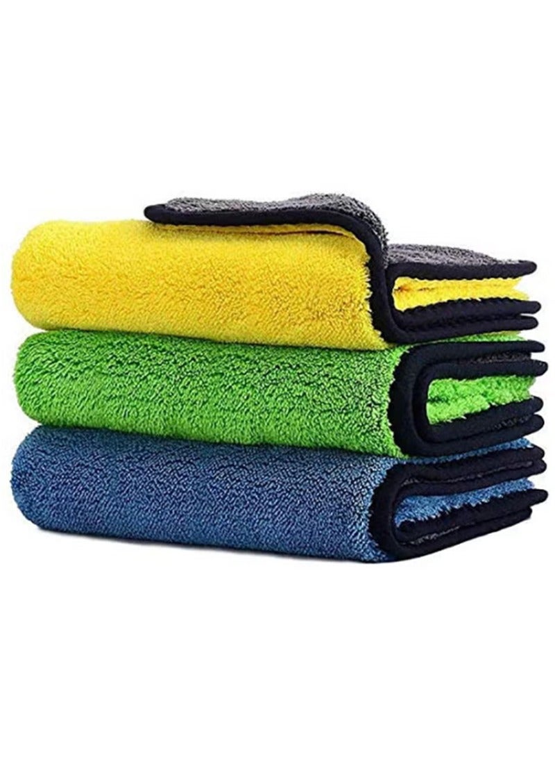 Generic 3 Piece Home Microfiber Towels,Premium Microfiber Cleaning Cloth Car Drying Towel,Safe for Car Wash Scratch Free Strong Water Absorption.  - Image 1