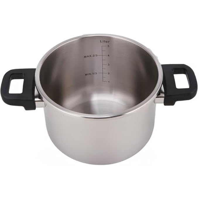 DANUBE HOME ChefS Delight Long Handle Stainless Steel Pressure Cooker  Durable Fast Cooking Pot For Gas  Induction Safe Locking Lid HeavyDuty Kitchen Cookware For Home  Restaurant Use  3L - Image 5