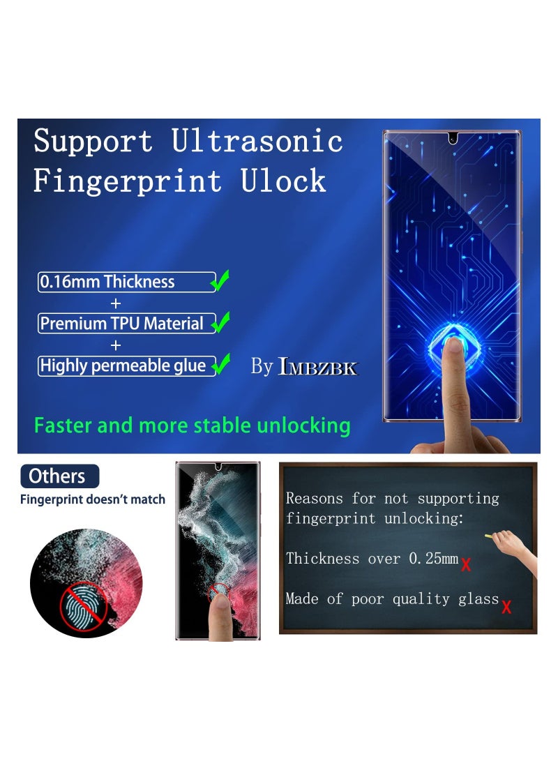 SYOSI for Samsung Galaxy S22 Ultra 5G Screen Protector [Not Glass], 3Pcs Flexible TPU Film with 3PcsTempered Glass Camera Lens Protector, Fingerprint Compatible, Galaxy S22 Ultra Protector - Image 5