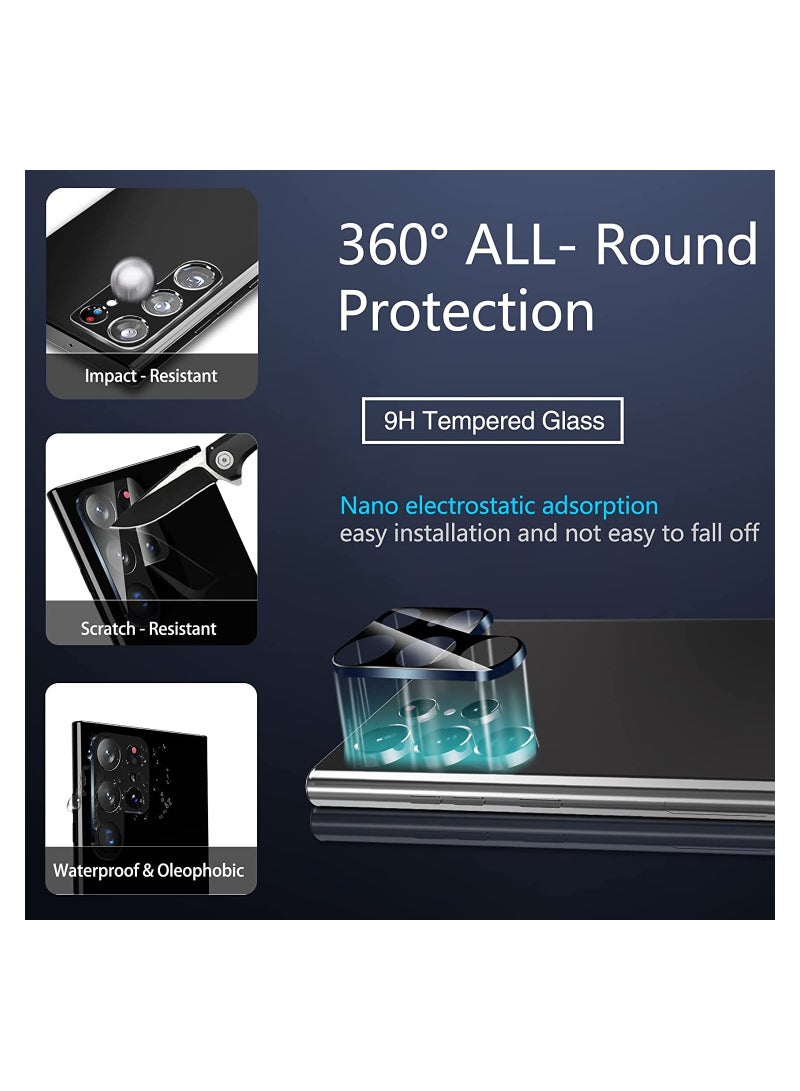 SYOSI for Samsung Galaxy S22 Ultra 5G Screen Protector [Not Glass], 3Pcs Flexible TPU Film with 3PcsTempered Glass Camera Lens Protector, Fingerprint Compatible, Galaxy S22 Ultra Protector - Image 2