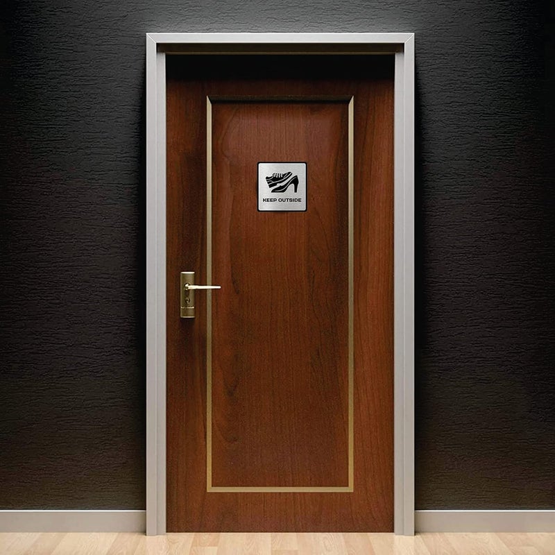 BerryBox KEEP OUTSIDE Room Sign 6 INCH * 6 INCH Self-Adhesive Sign for Business Office Corporate Hotel Company Factory Club Commercial Malls. - Image 4