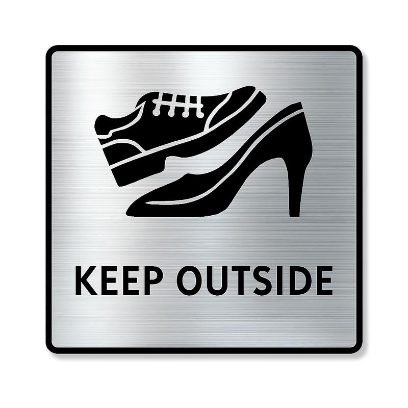 BerryBox KEEP OUTSIDE Room Sign 6 INCH * 6 INCH Self-Adhesive Sign for Business Office Corporate Hotel Company Factory Club Commercial Malls. - Image 1