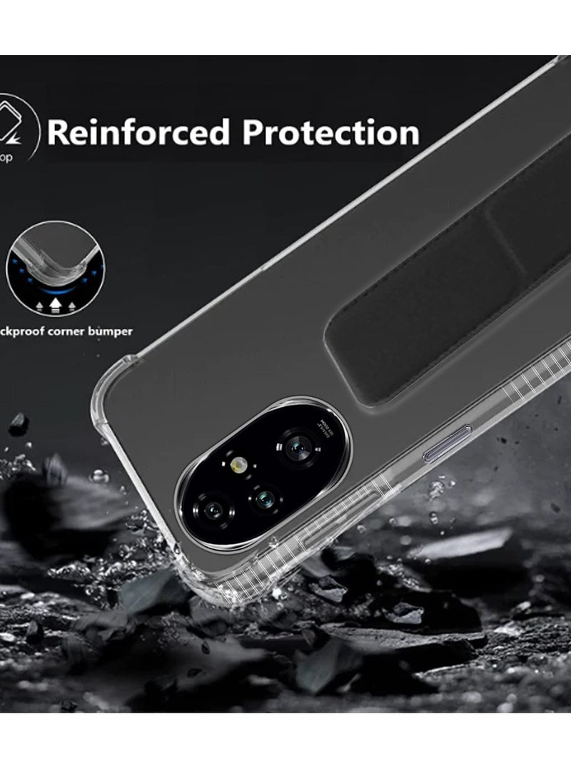 غطاء وسادة هوائية لهاتف Honor 200 Pro 5G 2024 مصنوع من مادة TPU - شفاف/أسود