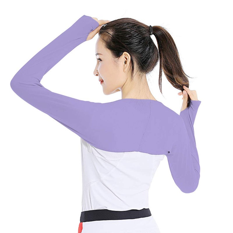 AOUTACC 6 Pieces Cooling Shawl Arm Sleeves Sun Protection with Finger Hole Anti-UV, Comfortable & Breathable Ladies Cooler Shrug Ideal for Women Golfing Riding Fishing or Any Outdoor Sports - Image 2