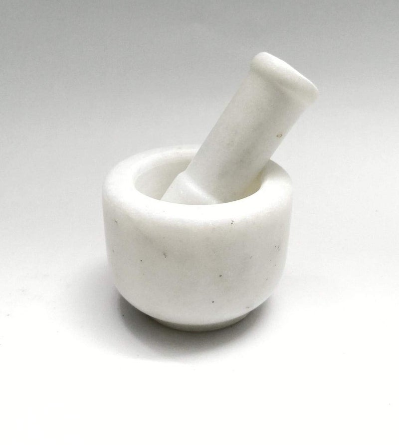 RDK White Marble Mortar and Pestle Set Spice Mixer Grinder Set Khalbatta Okhli Kharal Masher Idi Kallu Khal Musal Imam Dasta For Kitchen 4 x 4 x 25 Inch Quality White - Image 3