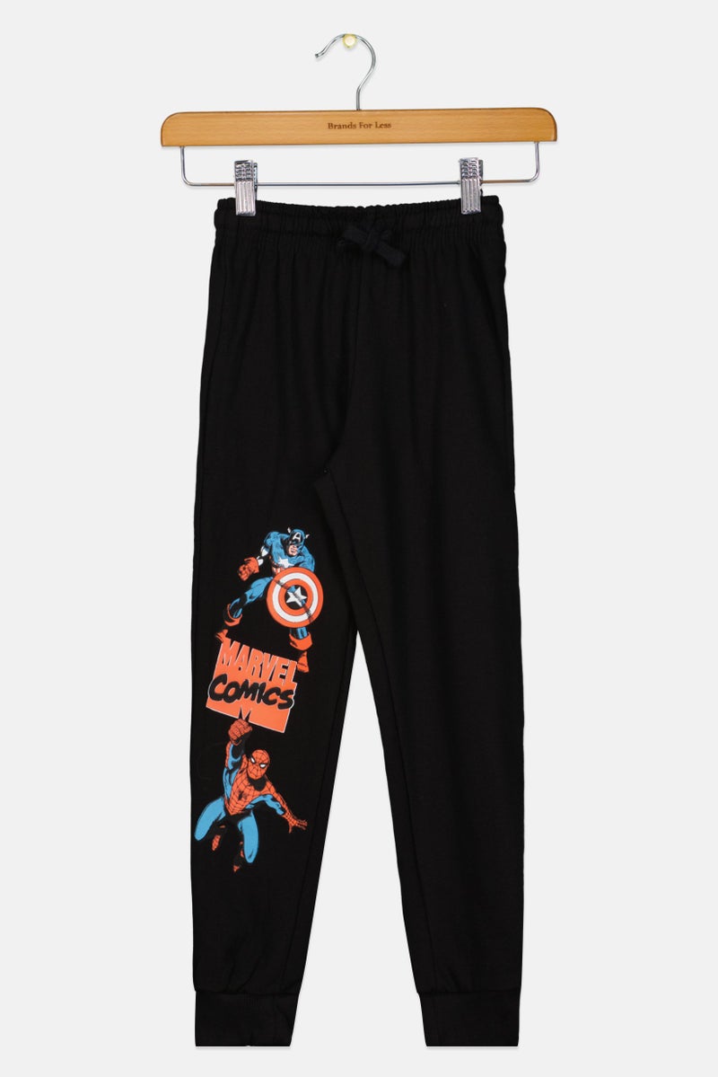 MARVEL Marvel x DisneyToddlers Boy Graphic Print Jogger Pants, Black  - Image 1