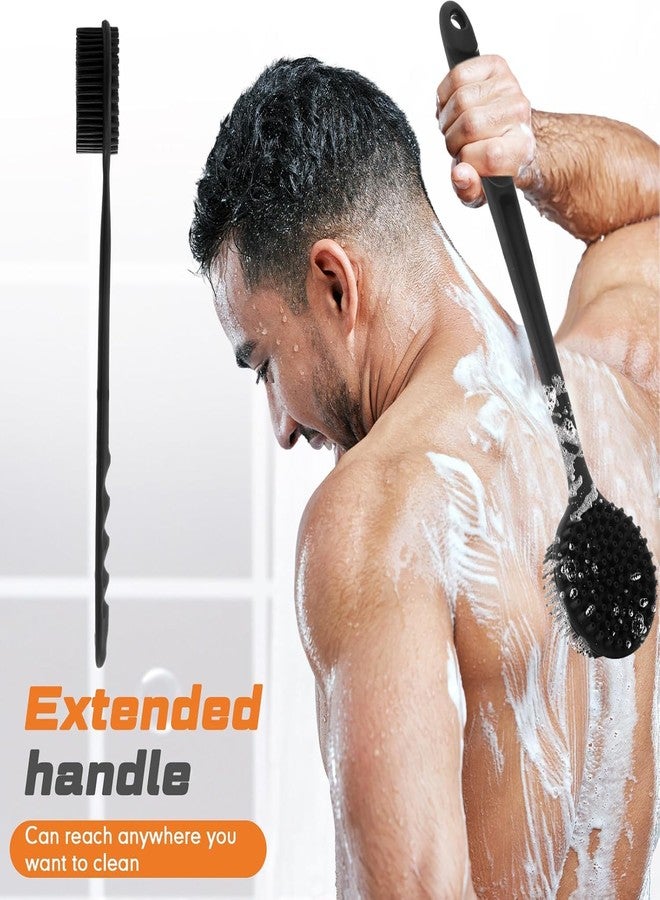 QUITESIDE Soft Silicone Body Bath Brush with Long Handle - Exfoliating Back Scrubber for Shower, Gentle Cleaning Tool for Men & Women, Multicolor (Pack of 1) - Image 3