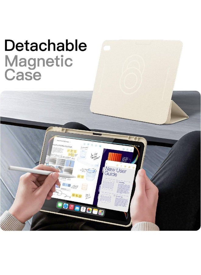 زومي غطاء مغناطيسي قابل للفصل لجهاز iPad Air بحجم 13 بوصة M3/M2 (2025/2024) مع حامل للقلم، غطاء شفاف دوار قابل للإزالة، حامل بوضعية عمودية/أفقية مع رفع عرض الشاشة (وردي) - Image 4