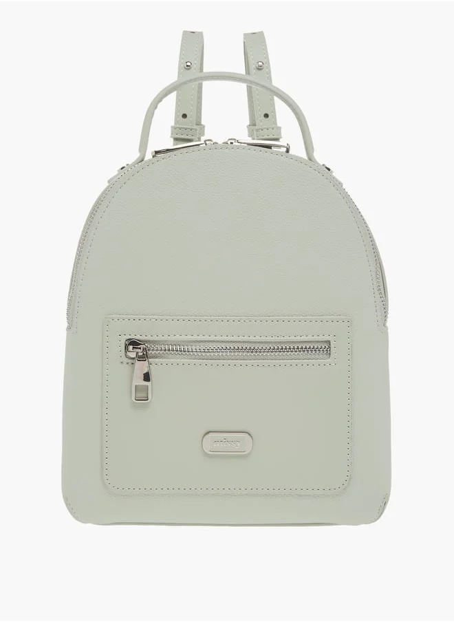 MISSY Womens Missy Textured Backpack With Zip Closure And Adjustable Straps