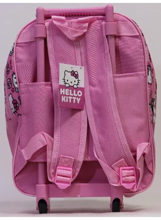 Hello Kitty Junior 3-in-1 Trolley Bag Set, 14-Inch School Bag with Matching Accessories for Kids - Image 2
