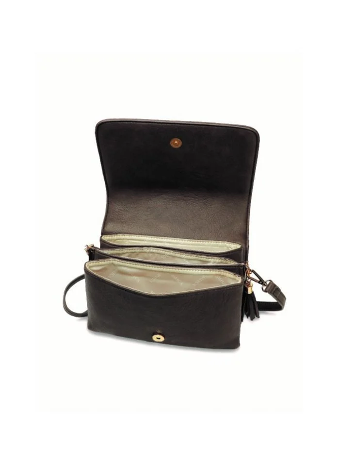 AMICA Camila Crossbody Leather Quilted Handbag with Adjustable Leather Strap