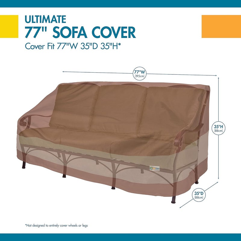 Duck Covers Duckcovers Ultimate Waterproof Patio Sofa Cover, Outdoor Couch Cover with All Weather Protection, Patio Furniture Covers with Attachment Strap, 77"W x 35"D x 35"H, Outdoor Sofa Cover - Image 3
