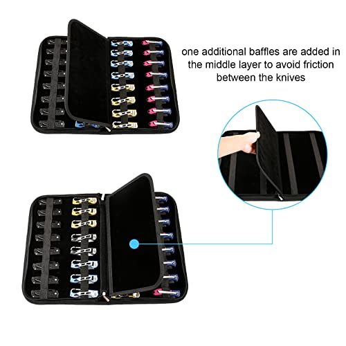 QEES Knife Case,Knife Display Case,Chef Knife Bag,32 Slots Knife Organizer Small Folding Knife Holder,Pocket Knife Storage for Men Collections Survival,Outdoor, Kitchen, EDC Mini Knife. - Image 3