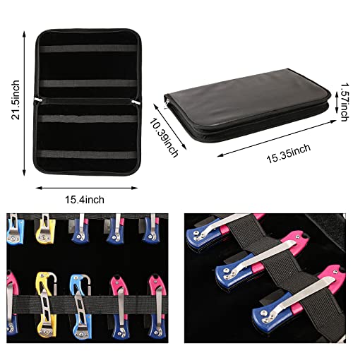 QEES Knife Case,Knife Display Case,Chef Knife Bag,32 Slots Knife Organizer Small Folding Knife Holder,Pocket Knife Storage for Men Collections Survival,Outdoor, Kitchen, EDC Mini Knife. - Image 2