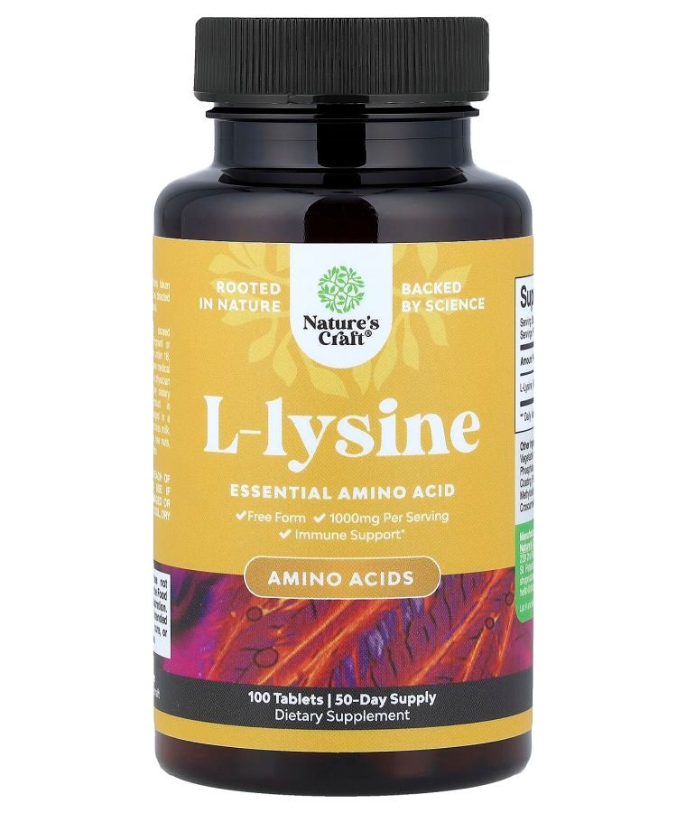 Nature's Craft L-lysine 100 Tablets (500 mg per Tablet)