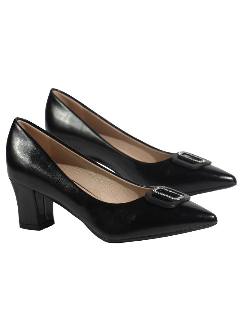 SD.Felano SD Felano Slip-On Low Block Heel Shoes for Women | Stylish and Comfortable Pumps for Girls | Cushioned Footbed | Durable Office & Casual Heels | All-Day Wear - Image 1