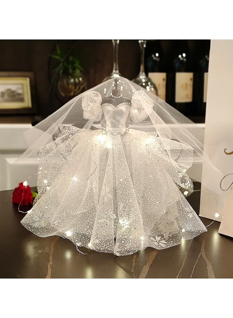 OMEVE Wedding Dress Gift Box,Wedding Dress Gift Set with Light,Anniversary, Birthday, Party, Valentine's Day Gifts for Girls Women Girlfriend - Image 2