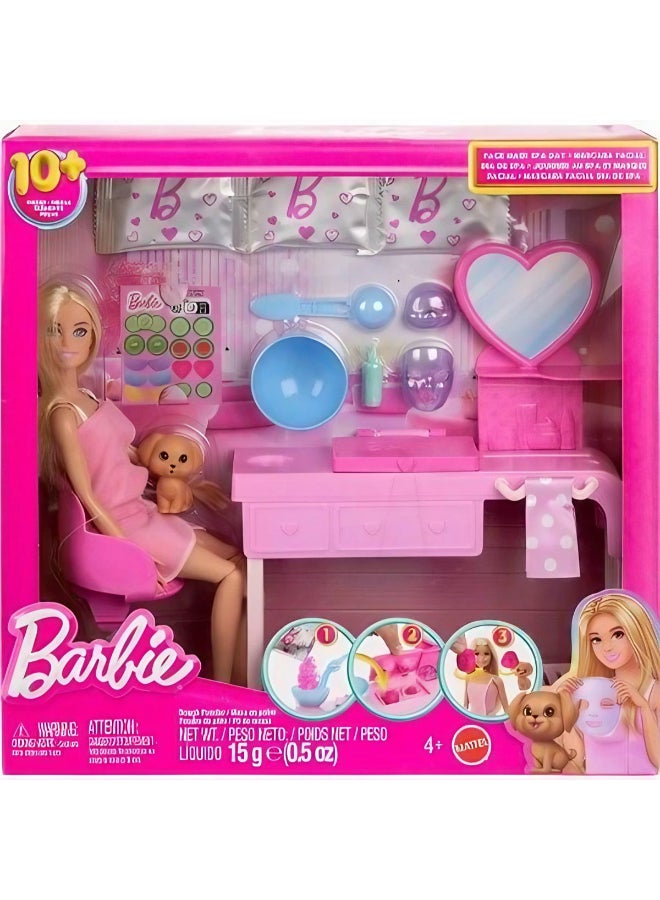 Barbie Face Mask Spa Day Playset with 10+ Accessories (15 g) - Image 1