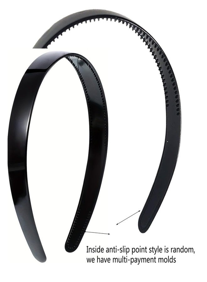 Chanderkash Black Plain Thick Craft Plastic Hairbands with Teeth DIY Head band for Girls & Women/Plain Black Hair Band (Combo of 4 Bands) - Image 5